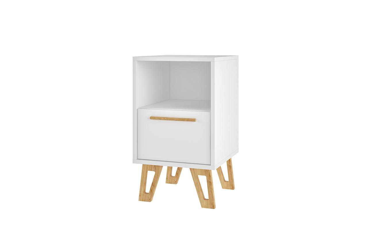 Manhattan Comfort Doris 1-Drawer Mid- Century Nightstand