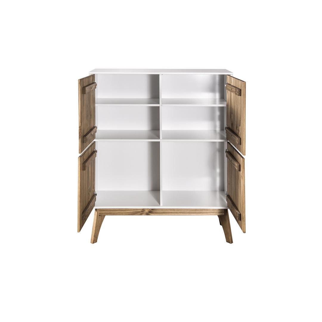Manhattan Comfort Rustic Mid-Century Modern Jackie 49.4" High Dresser Cabinet
