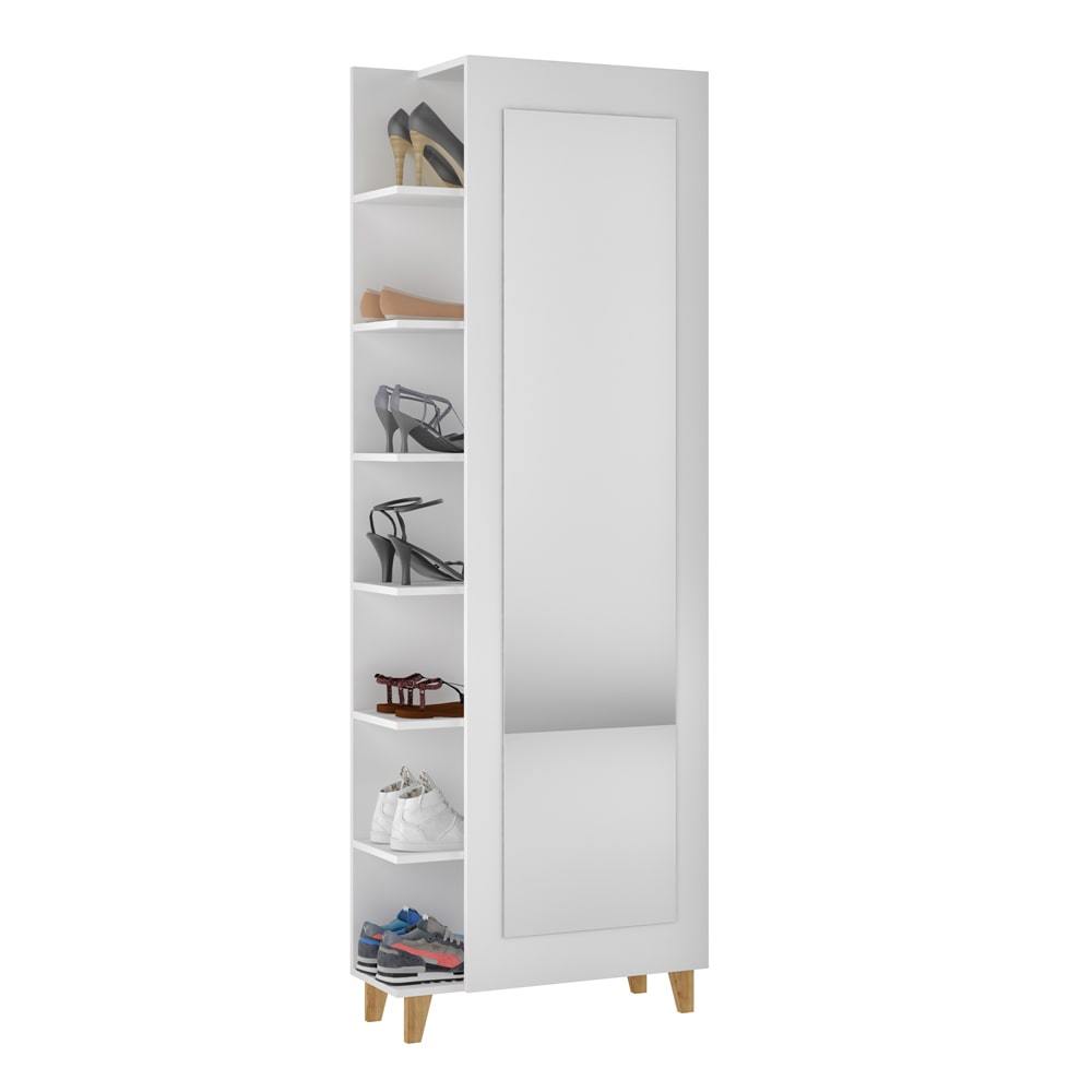 Manhattan Comfort Minetta 14-Pair Mid Century Shoe Closet