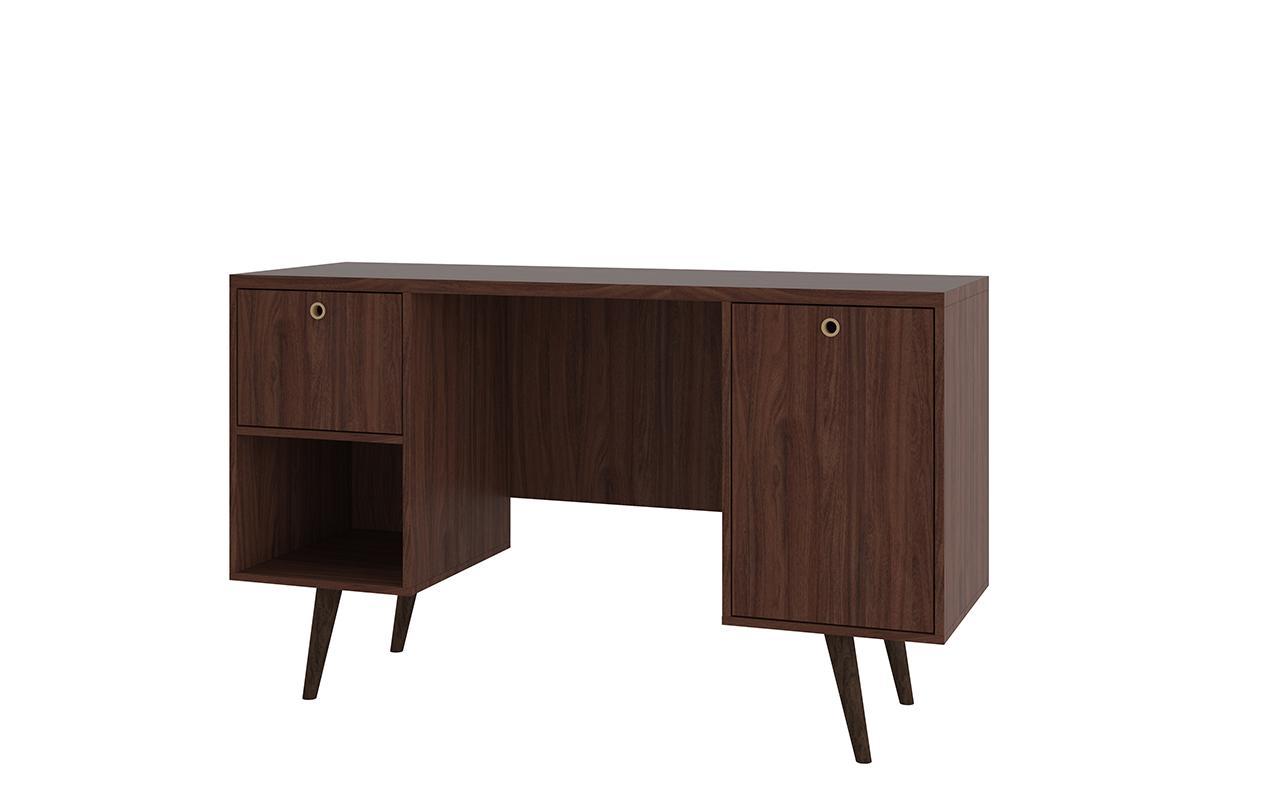 Manhattan Comfort Edgar 1-Drawer Mid Century Office Desk