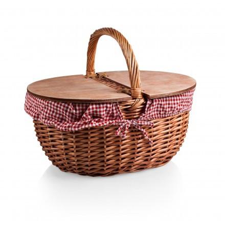 Picnic Time Country Basket Red and White Gingham - Set of 2