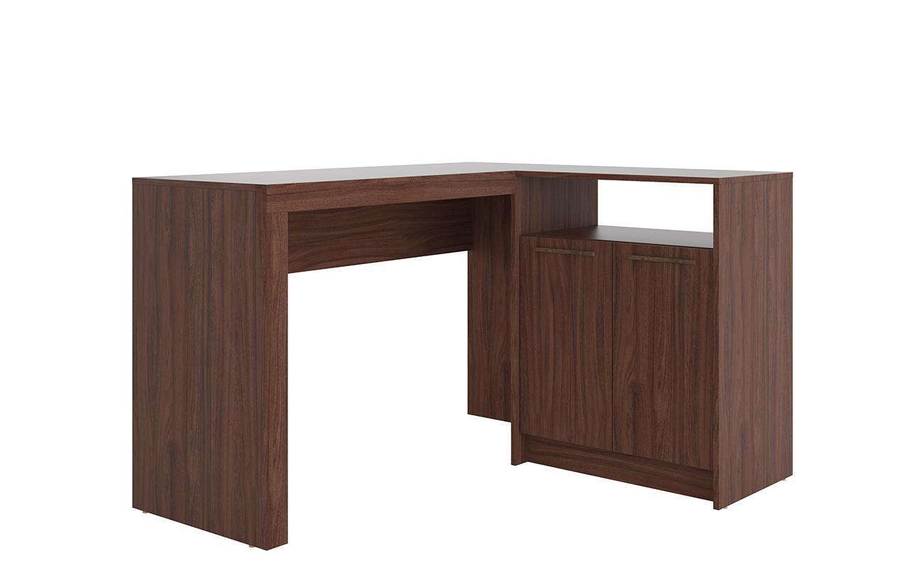 Manhattan Comfort Kalmar L -Shaped Office Desk with Inclusive Cabinet