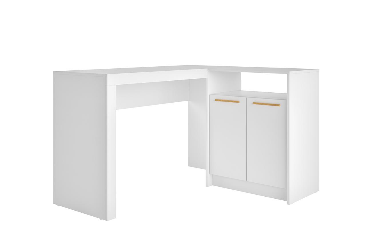 Manhattan Comfort Kalmar L -Shaped Office Desk with Inclusive Cabinet