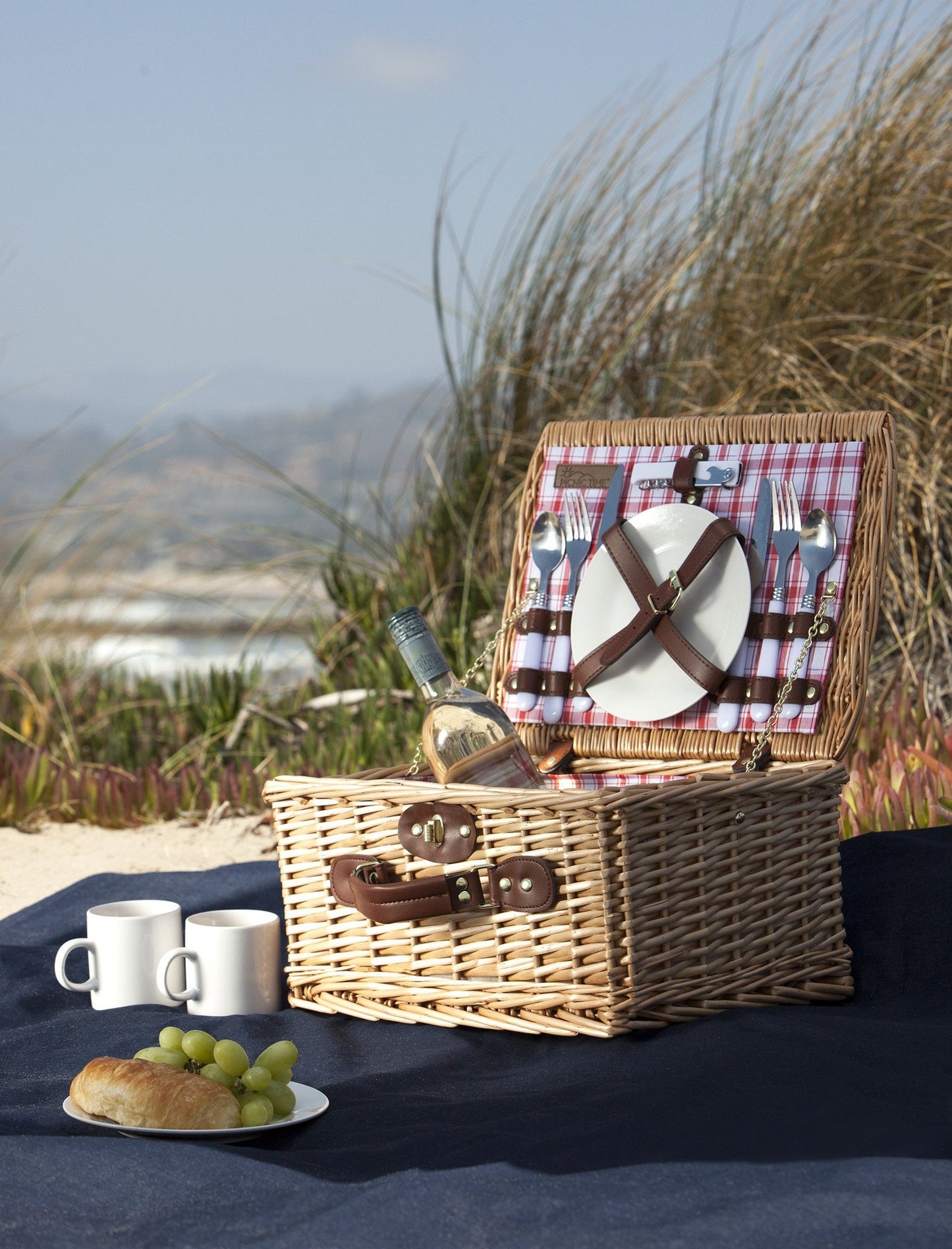 Picnic Time Catalina Red and White Plaid - Set of 2