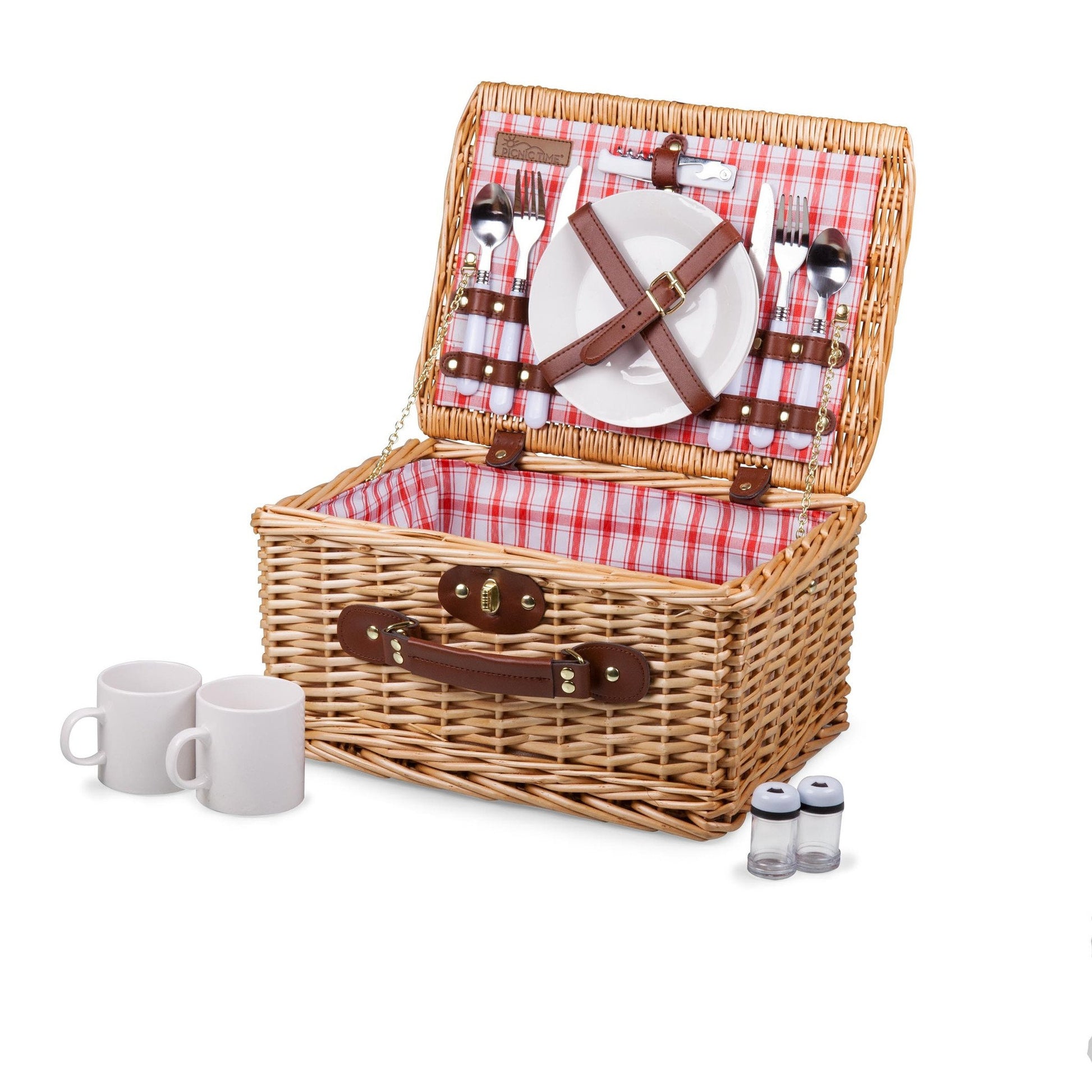 Picnic Time Catalina Red and White Plaid - Set of 2