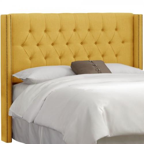 Skyline Furniture California King Diamond Tufted Wingback Headboard