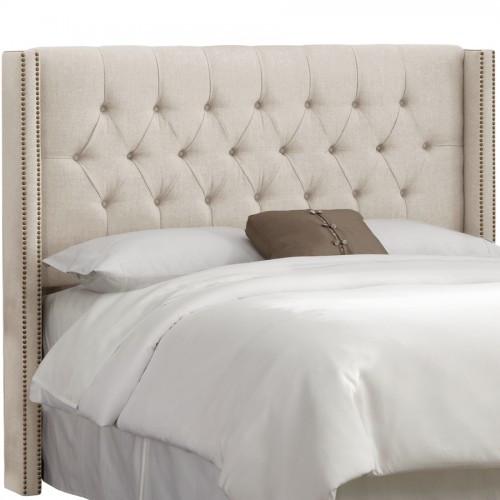 Skyline Furniture California King Diamond Tufted Wingback Headboard