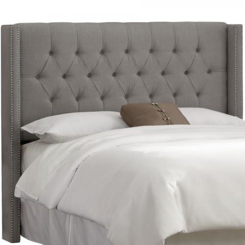 Skyline Furniture California King Diamond Tufted Wingback Headboard