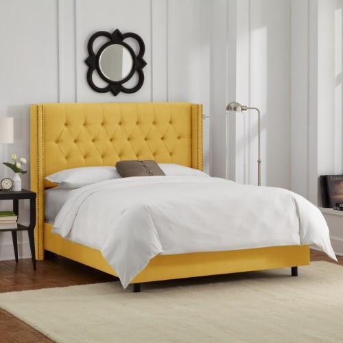 Skyline Furniture Queen Diamond Tufted Wingback Headboard