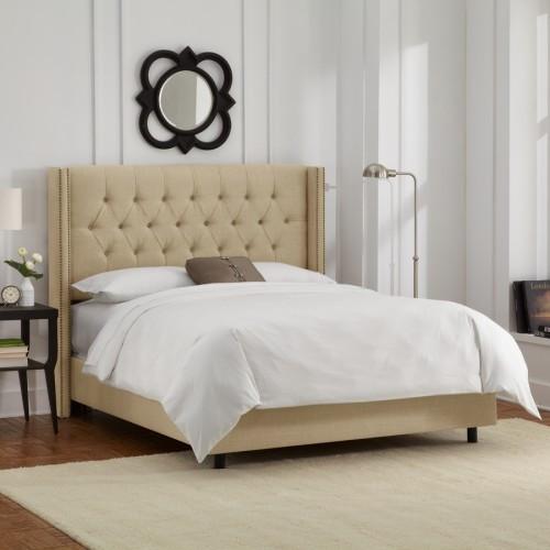 Skyline Furniture California King Diamond Tufted Wingback Headboard
