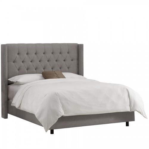 Skyline Furniture King Diamond Tufted Wingback Nail Bed