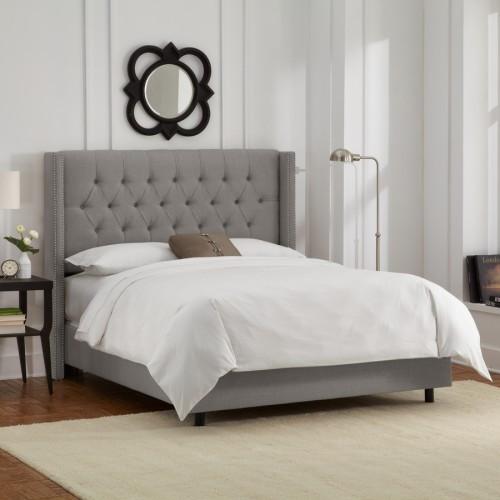 Skyline Furniture Full Diamond Tufted Wingback Nail Bed