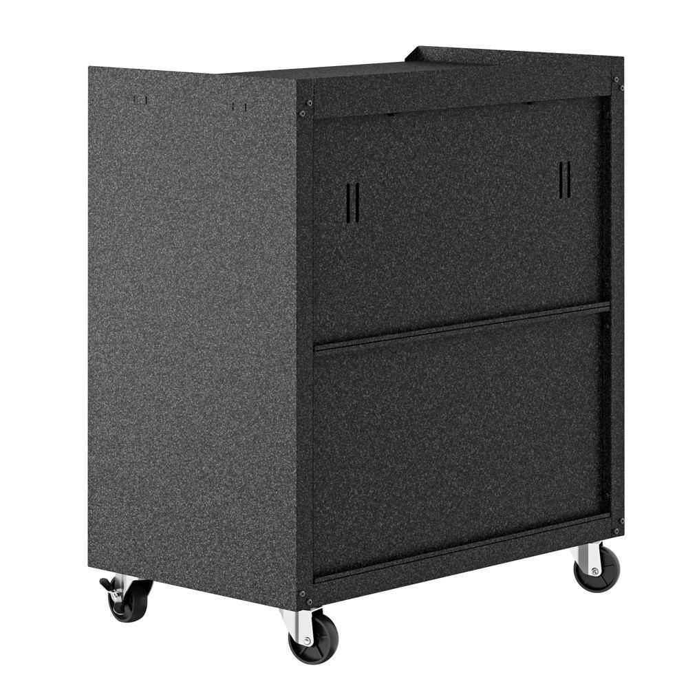 Manhattan Comfort 3-Piece Fortress Mobile Space-Saving Steel Garage Cabinet and Worktable 1.0  in Grey