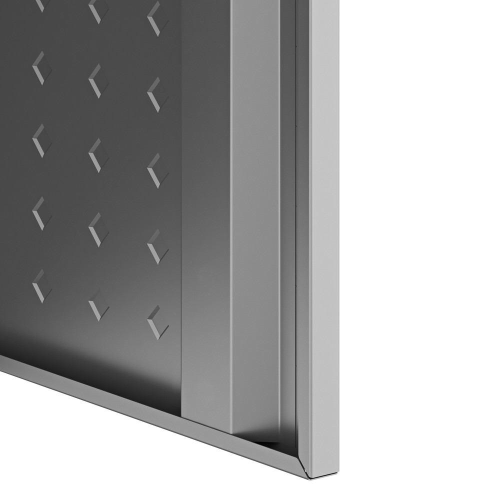Manhattan Comfort 3-Piece Fortress Mobile Space-Saving Steel Garage Cabinet and Worktable 1.0  in Grey