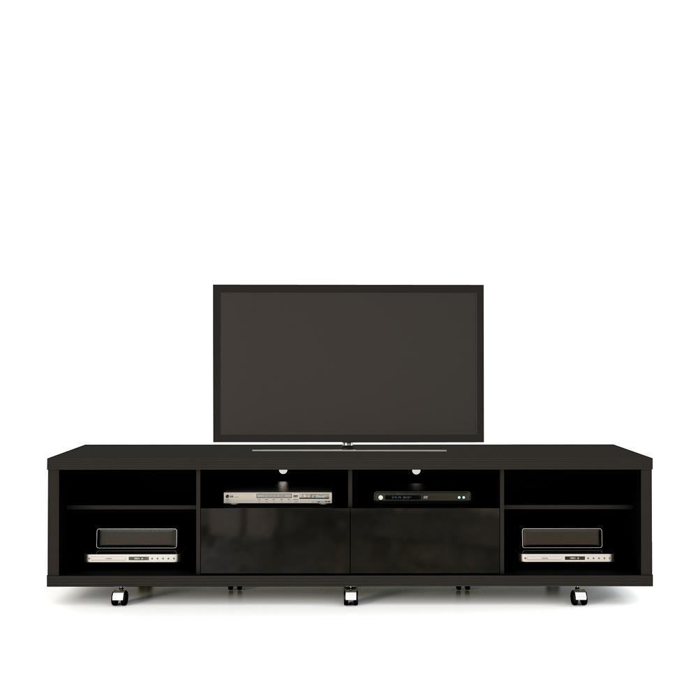 Manhattan Comfort Cabrini TV Stand and Floating Wall TV Panel with LED Lights 2.2 - Modish Store