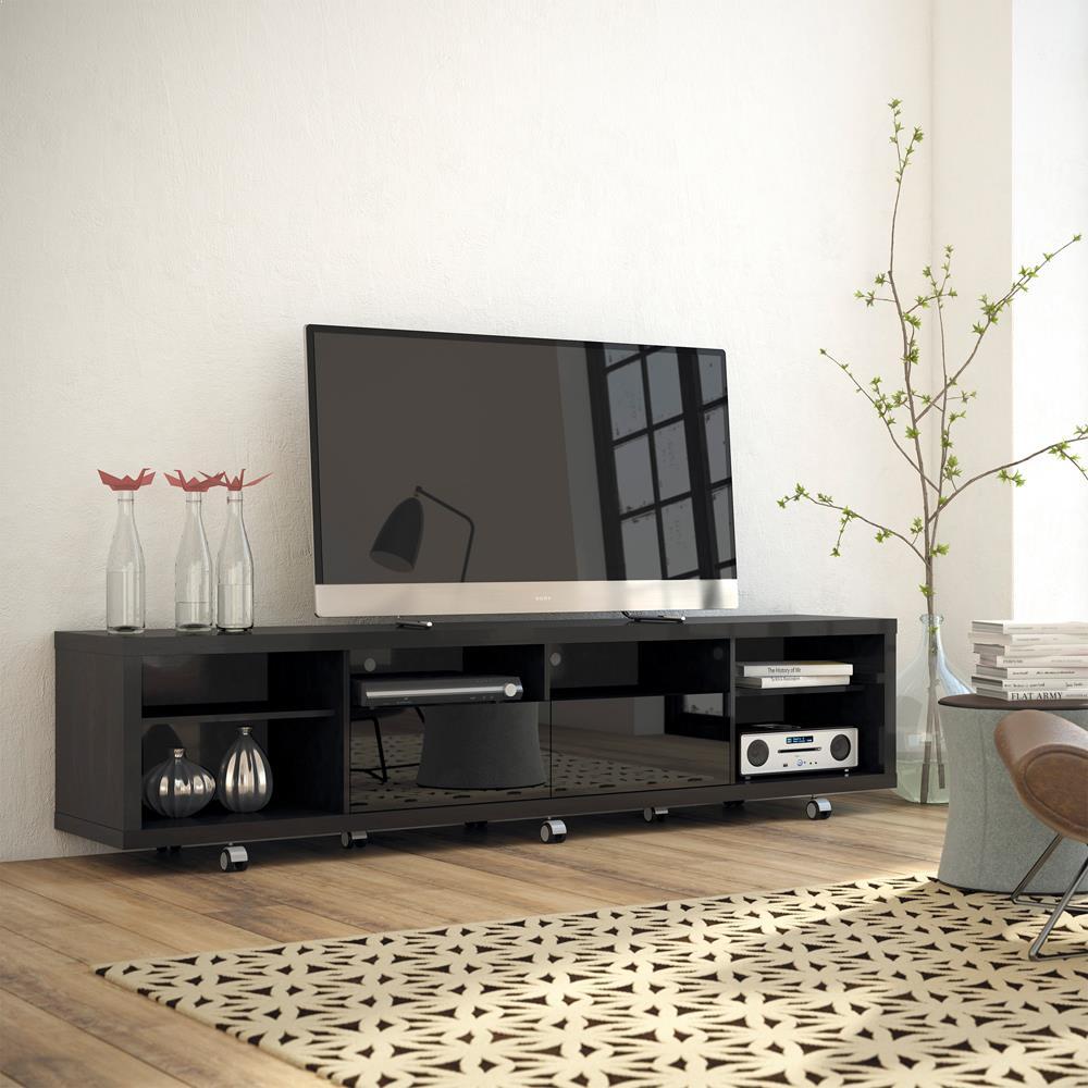 Manhattan Comfort Cabrini TV Stand and Floating Wall TV Panel with LED Lights 2.2 - Modish Store