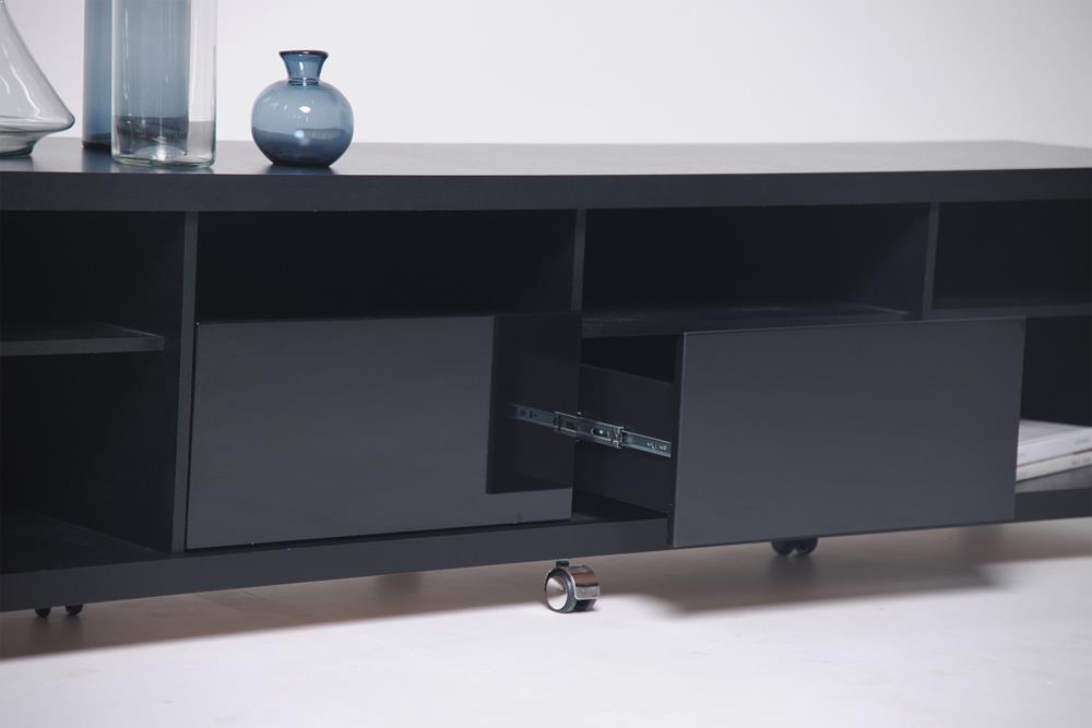 Manhattan Comfort Cabrini TV Stand and Floating Wall TV Panel with LED Lights 2.2 - Modish Store