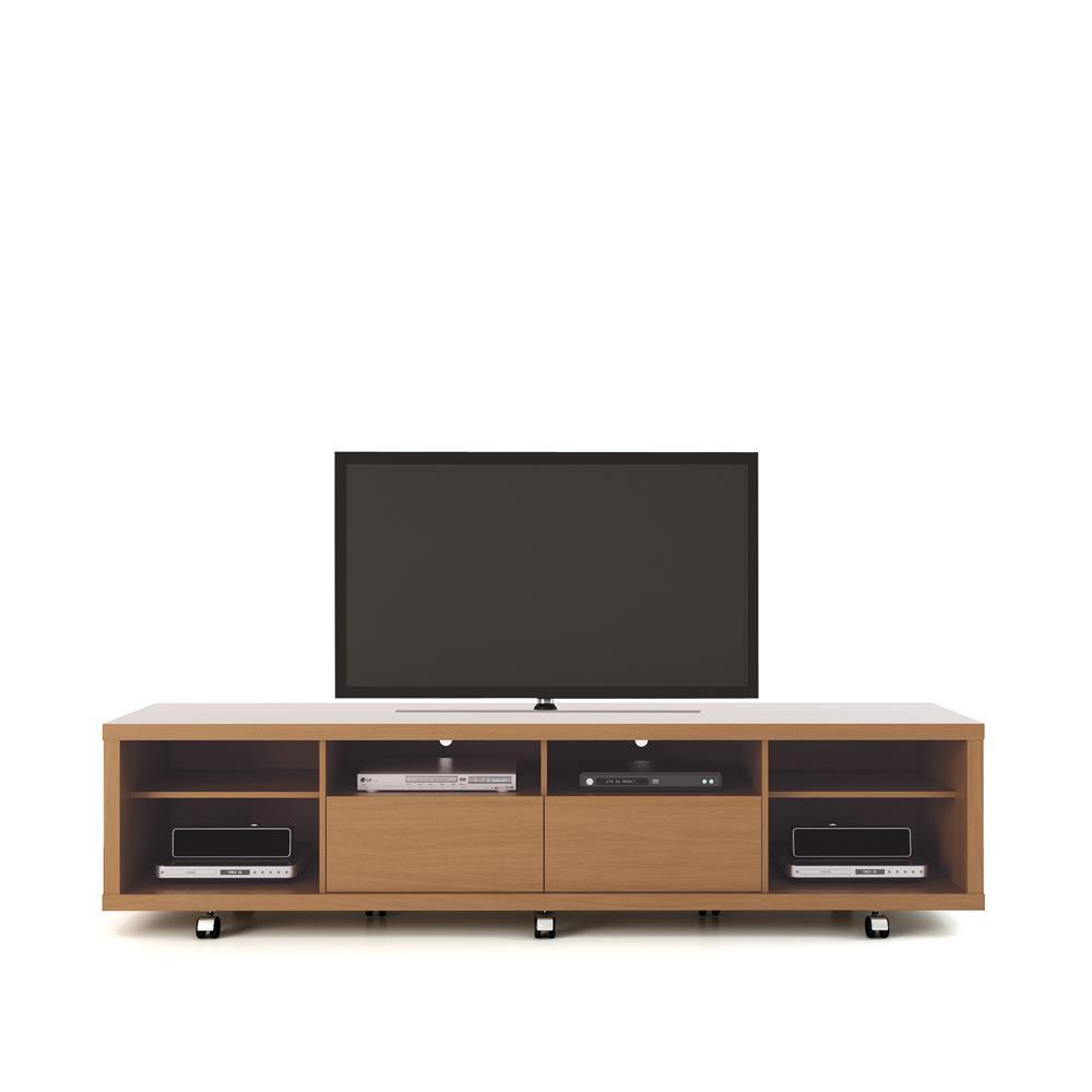 Manhattan Comfort Cabrini TV Stand and Floating Wall TV Panel with LED Lights 2.2 - Modish Store