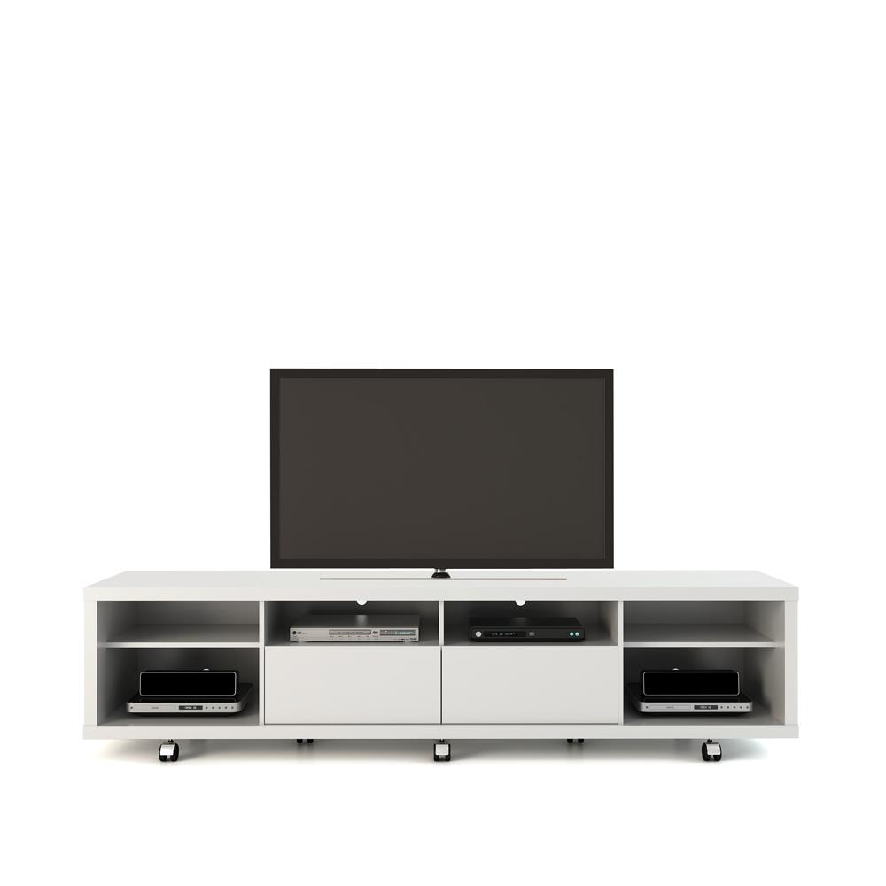 Manhattan Comfort Cabrini TV Stand and Floating Wall TV Panel with LED Lights 2.2 - Modish Store