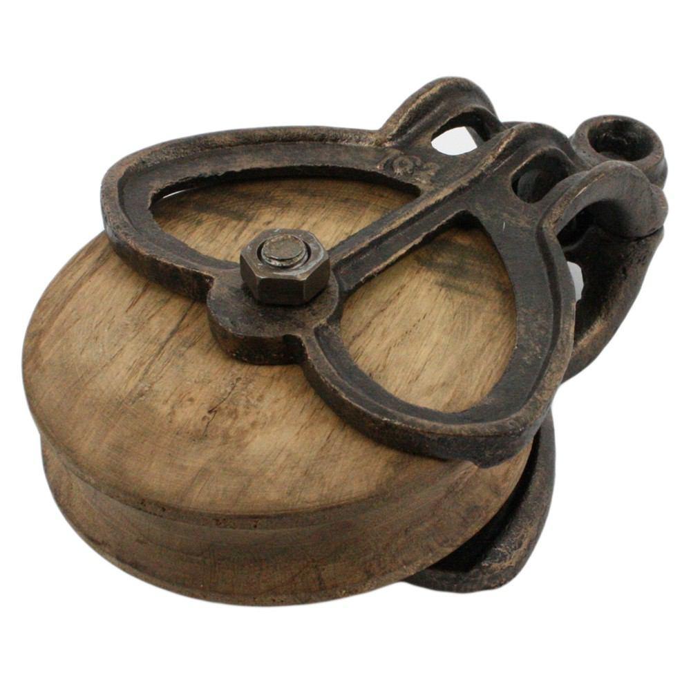HomArt Iron and Wood Pulley - Large - Set of 2