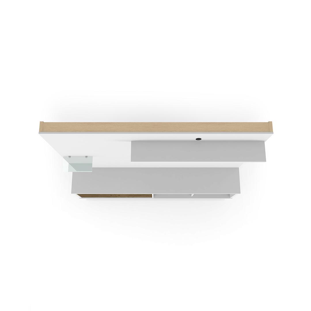 Manhattan Comfort Liberty 70.87" Freestanding Entertainment Center with Overhead shelf