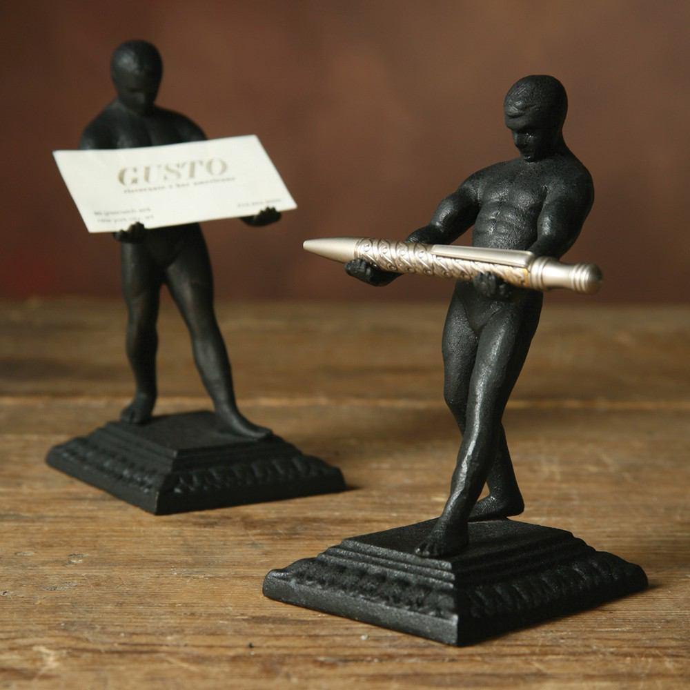 HomArt Strong Man Card Holder - Cast Iron - Black - Feature Image