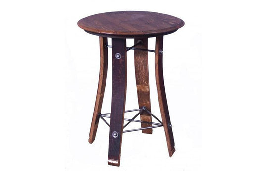 2 Day Designs 24" Barrel Top Side Table - Reclaimed Wine Barrel Furniture