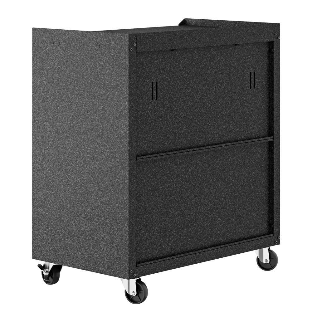 Manhattan Comfort 3-Piece Fortress Mobile Space-Saving Steel Garage Cabinet and Worktable 2.0 in Grey
