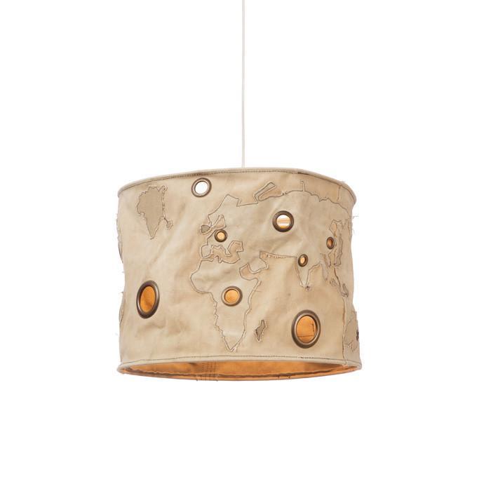 Recycled Canvas World Map Pendant by GO Home