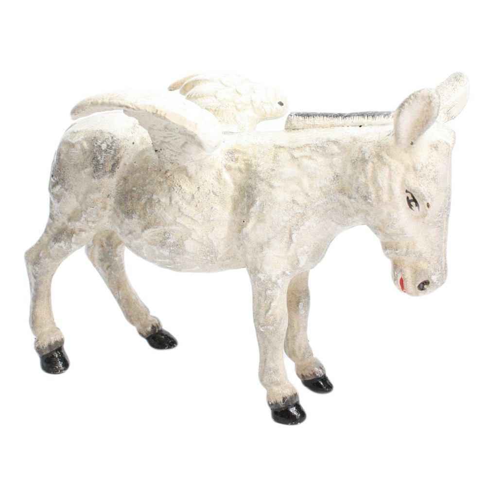 HomArt Donkey with Wings - Cast Iron - White - Set of 4