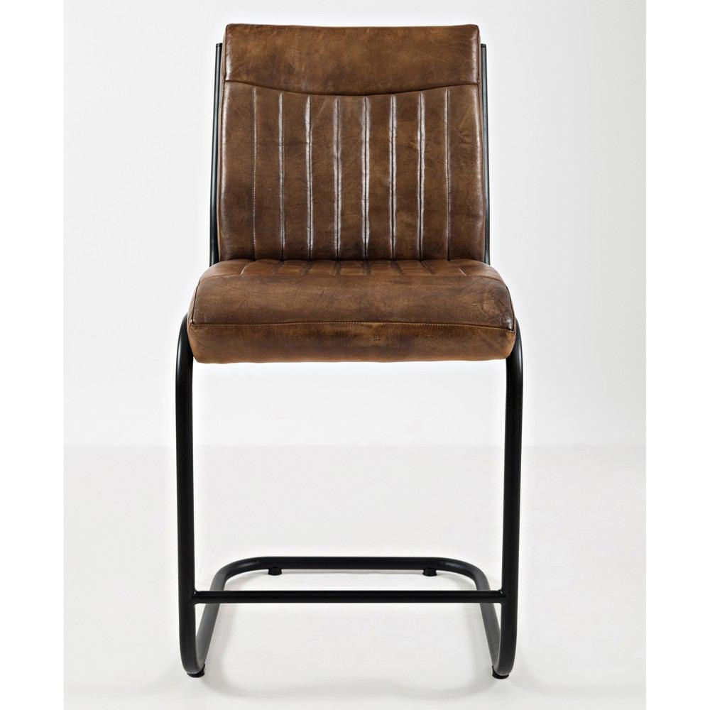 Jofran Aviator Genuine Leather Stool
