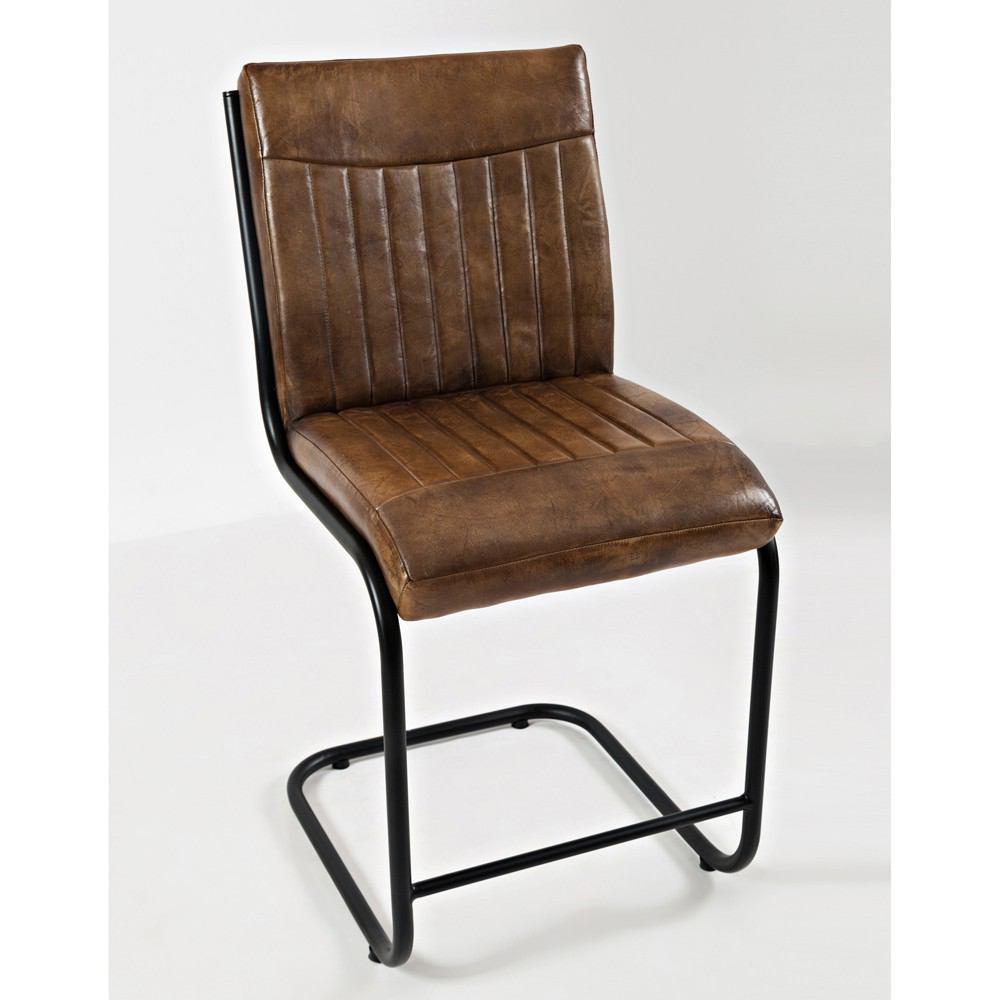 Jofran Aviator Genuine Leather Stool