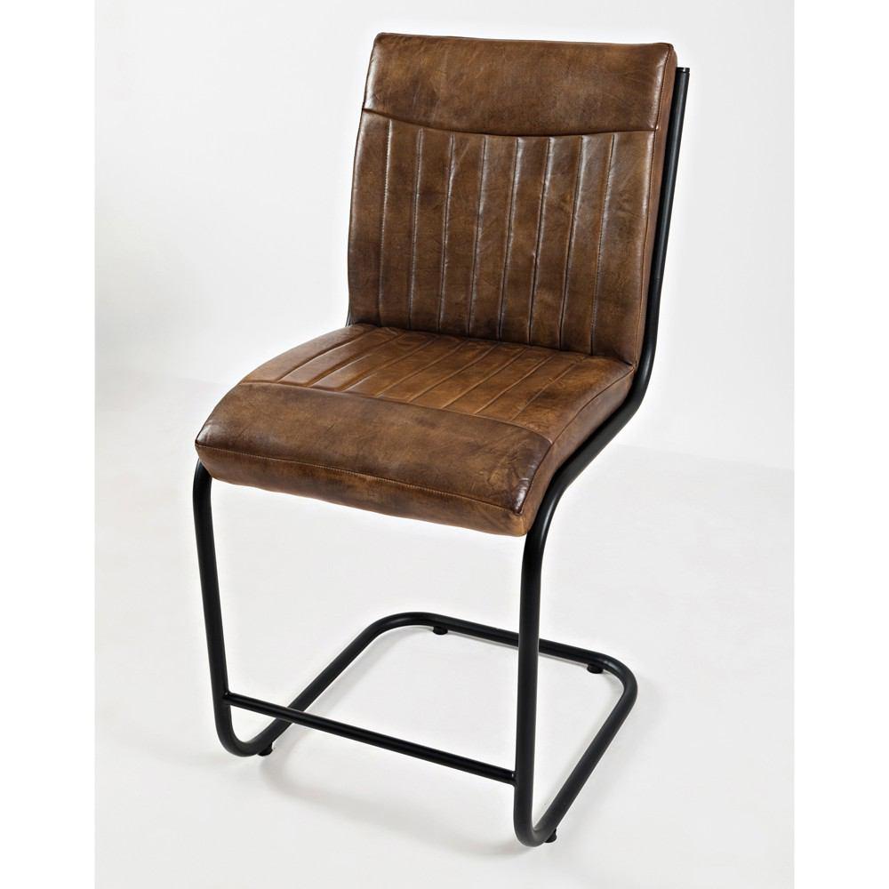 Jofran Aviator Genuine Leather Stool