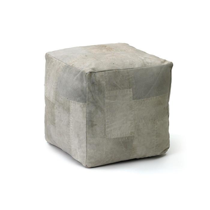 Salvaged Canvas Pouf by GO Home