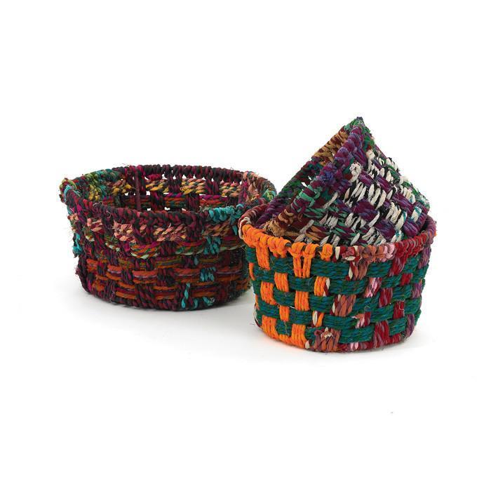 Round Woven Fabric Baskets by GO Home