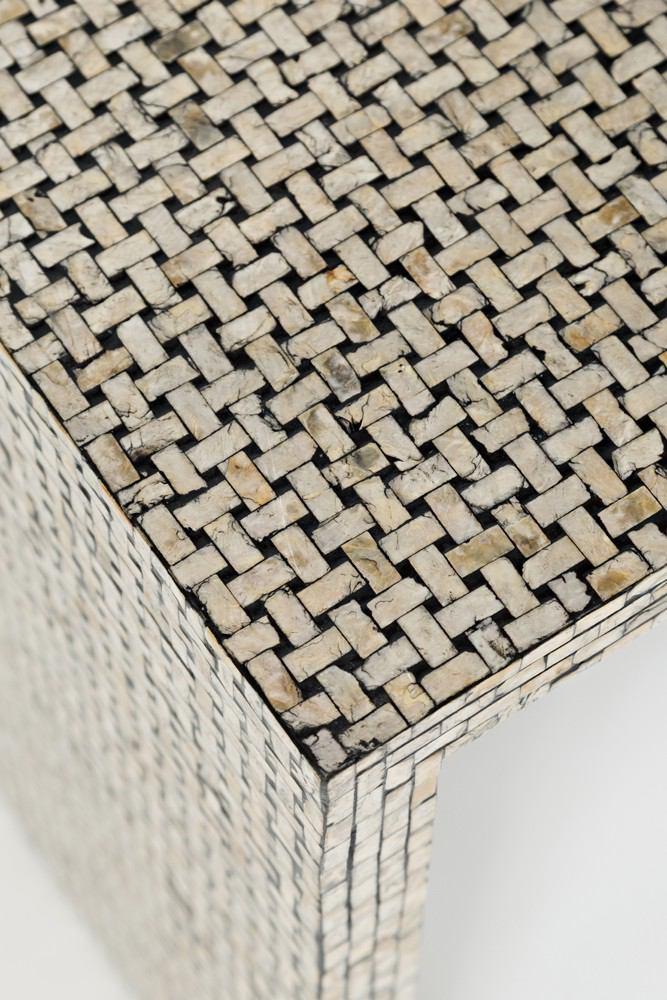 Jofran Global Archive Capiz Basket Weave Nesting Tables - Set Of 3