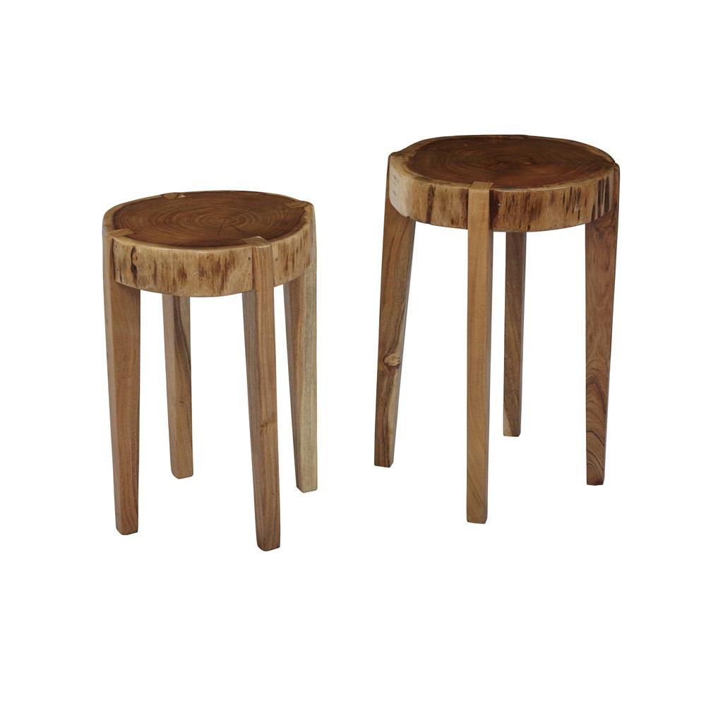 Jofran Global Archive All Wood Accent Tables - Set Of 2