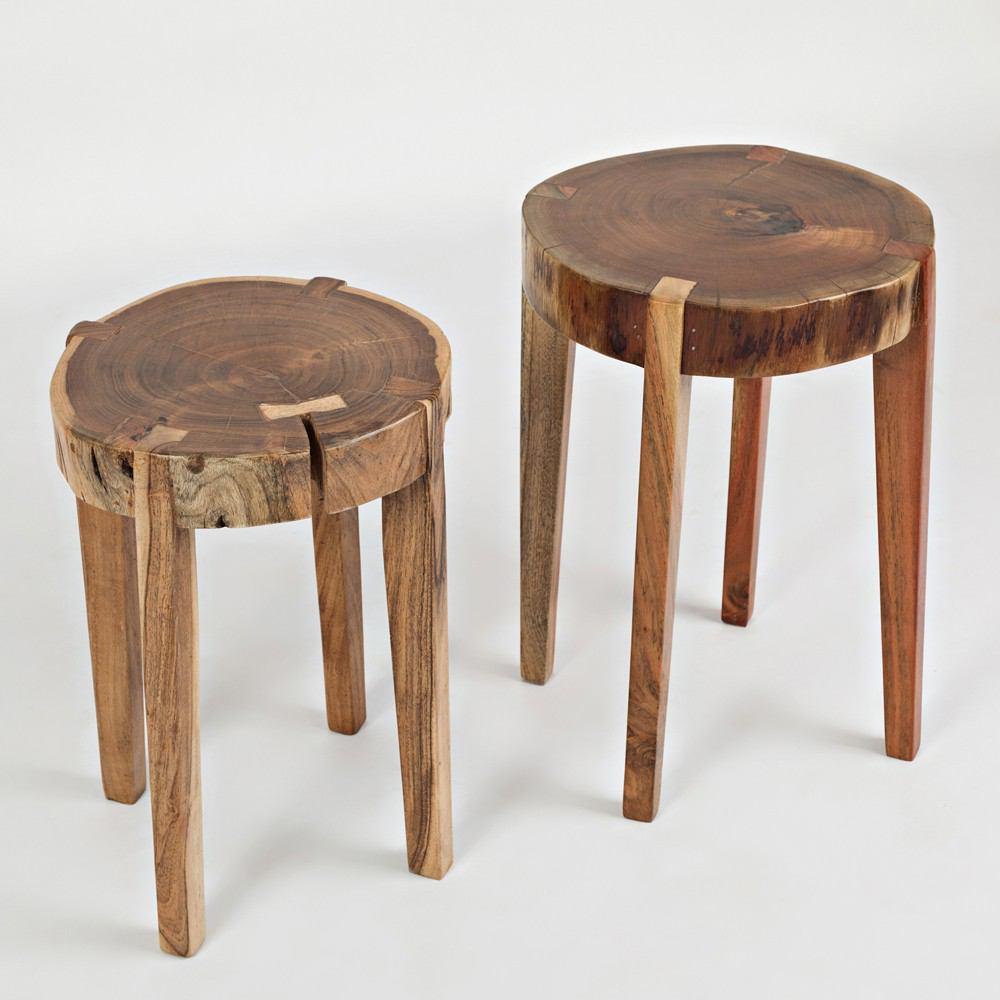 Jofran Global Archive All Wood Accent Tables - Set Of 2