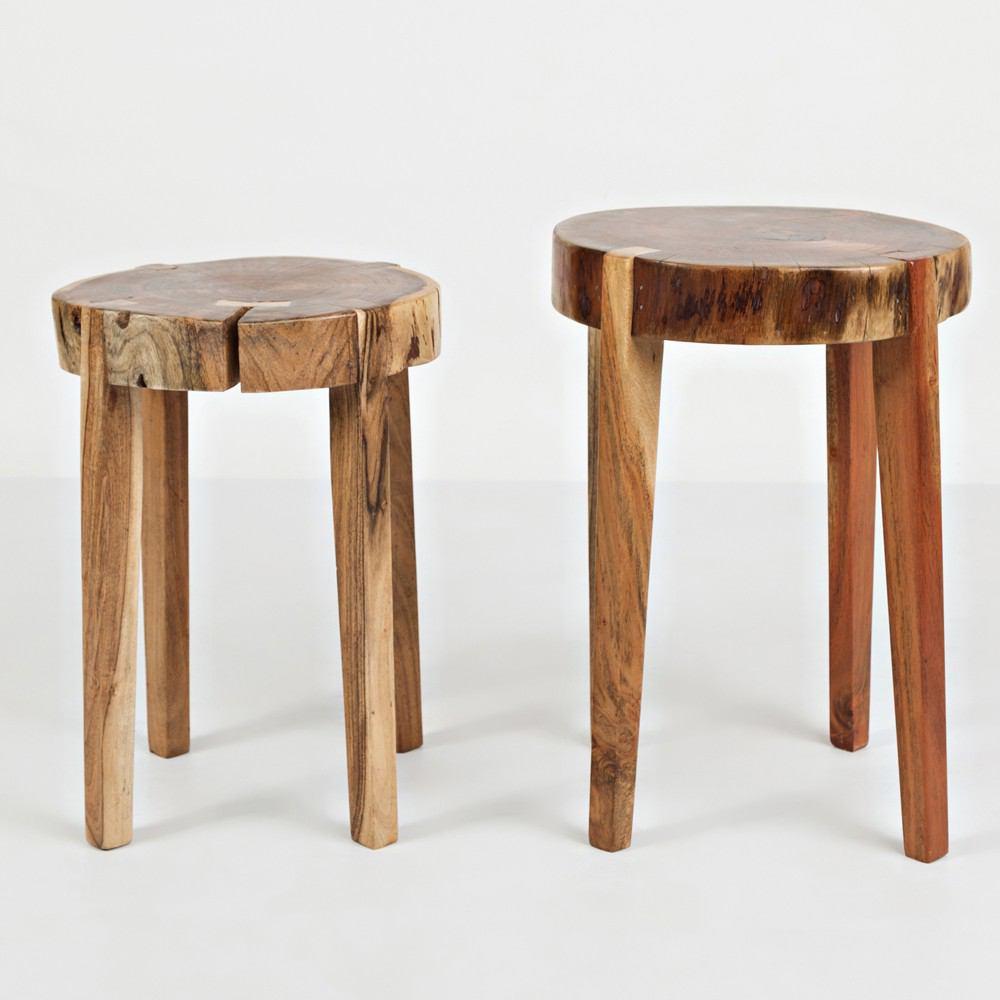 Jofran Global Archive All Wood Accent Tables - Set Of 2