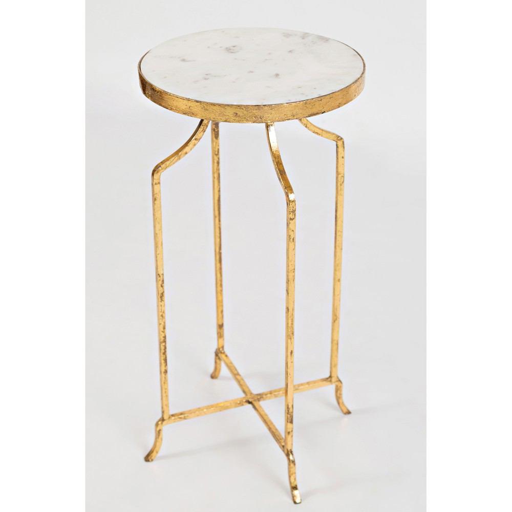 Jofran Global Archive Marble and Gold Round Accent Table