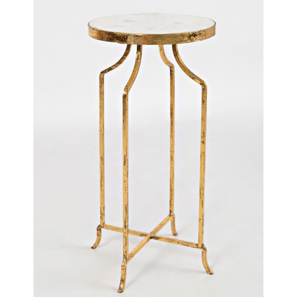Jofran Global Archive Marble and Gold Round Accent Table