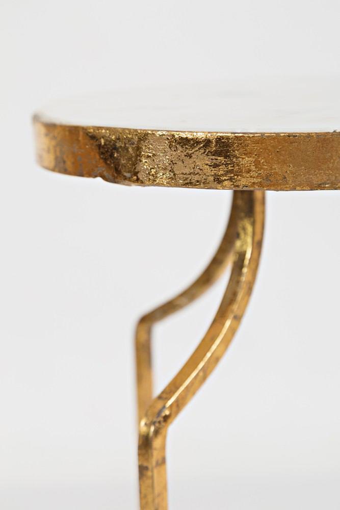 Jofran Global Archive Marble and Gold Round Accent Table
