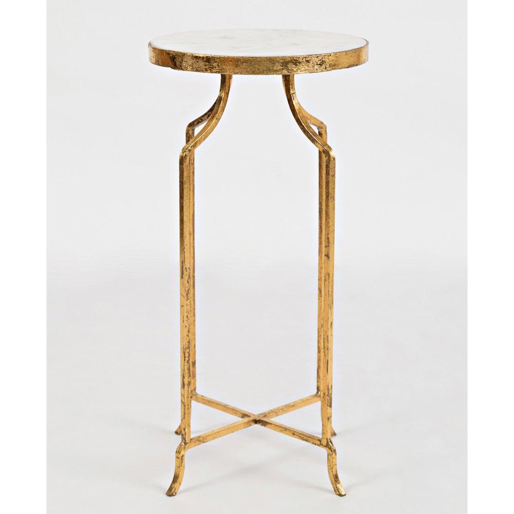 Jofran Global Archive Marble and Gold Round Accent Table