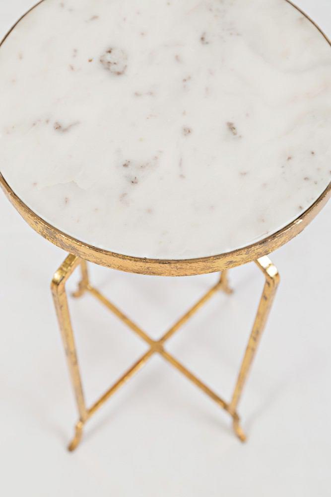 Jofran Global Archive Marble and Gold Round Accent Table