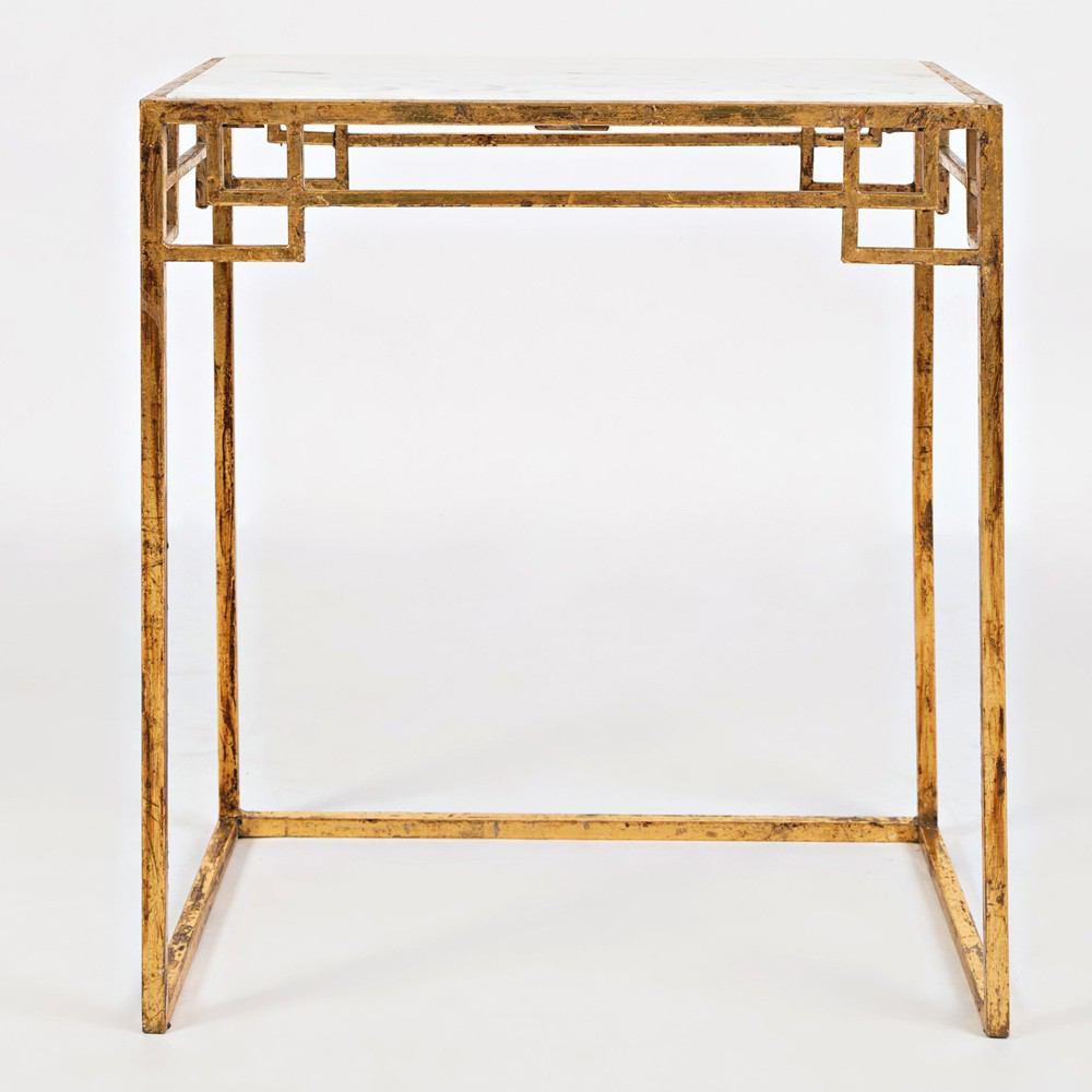 Jofran Global Archive Marble and Matte Gold Nesting Tables - Set Of 2