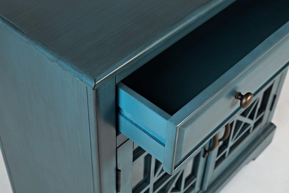 Jofran Craftsman Antique Blue Accent Chest