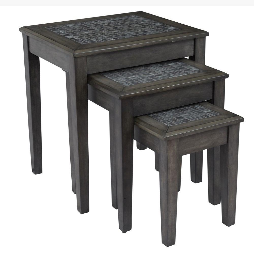 Jofran Grey Mosaic Nesting Tables - Set  of 3