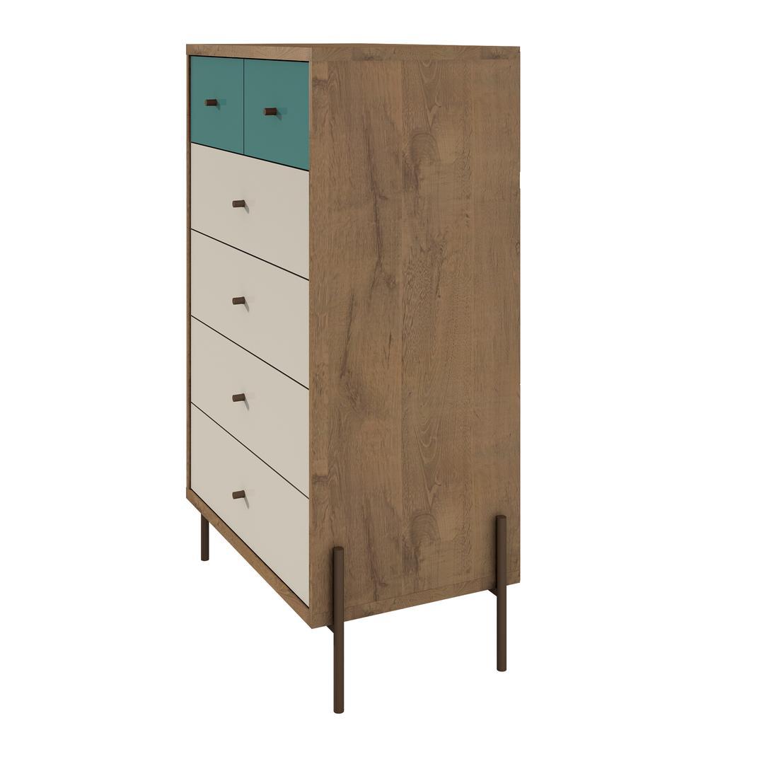 Manhattan Comfort Joy 48.43" Tall Dresser with 6 Full Extension Drawers