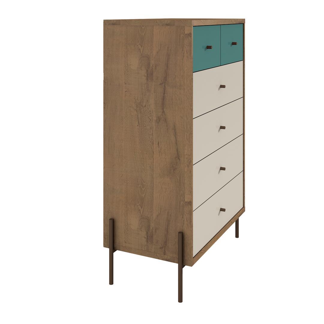 Manhattan Comfort Joy 48.43" Tall Dresser with 6 Full Extension Drawers
