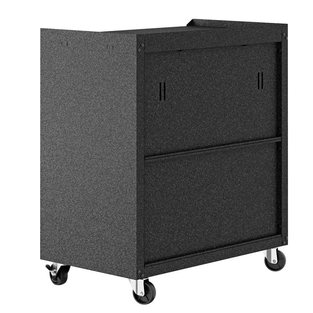 Manhattan Comfort 3-Piece Fortress Mobile Space-Saving Steel Garage Cabinet and Worktable 4.0 in Grey